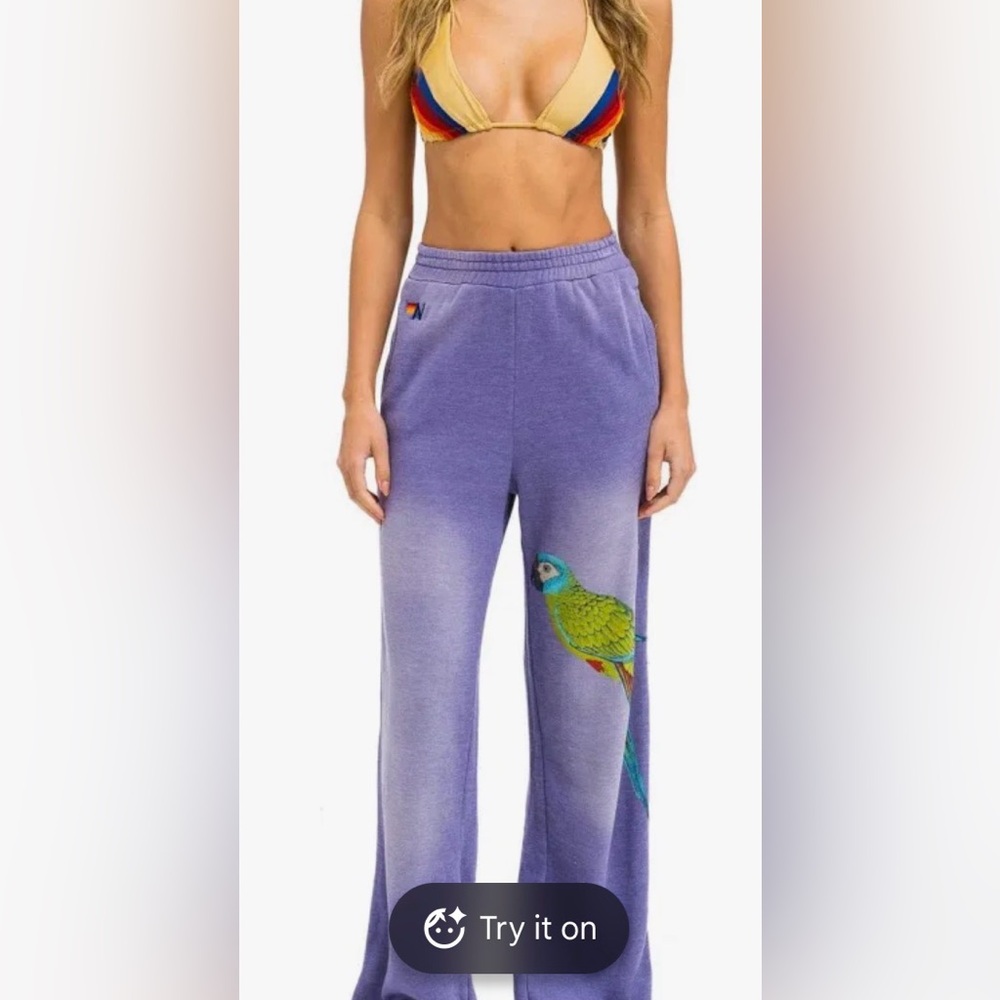 Aviator Nation PURPLE Wide Leg Pants